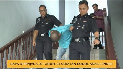 Penjara 20 tahun 24 sebatan, rogol anak kandung