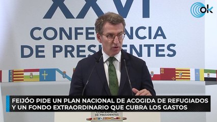 Feijóo pide un plan nacional de acogida de refugiados y un fondo extraordinario que cubra los gastos