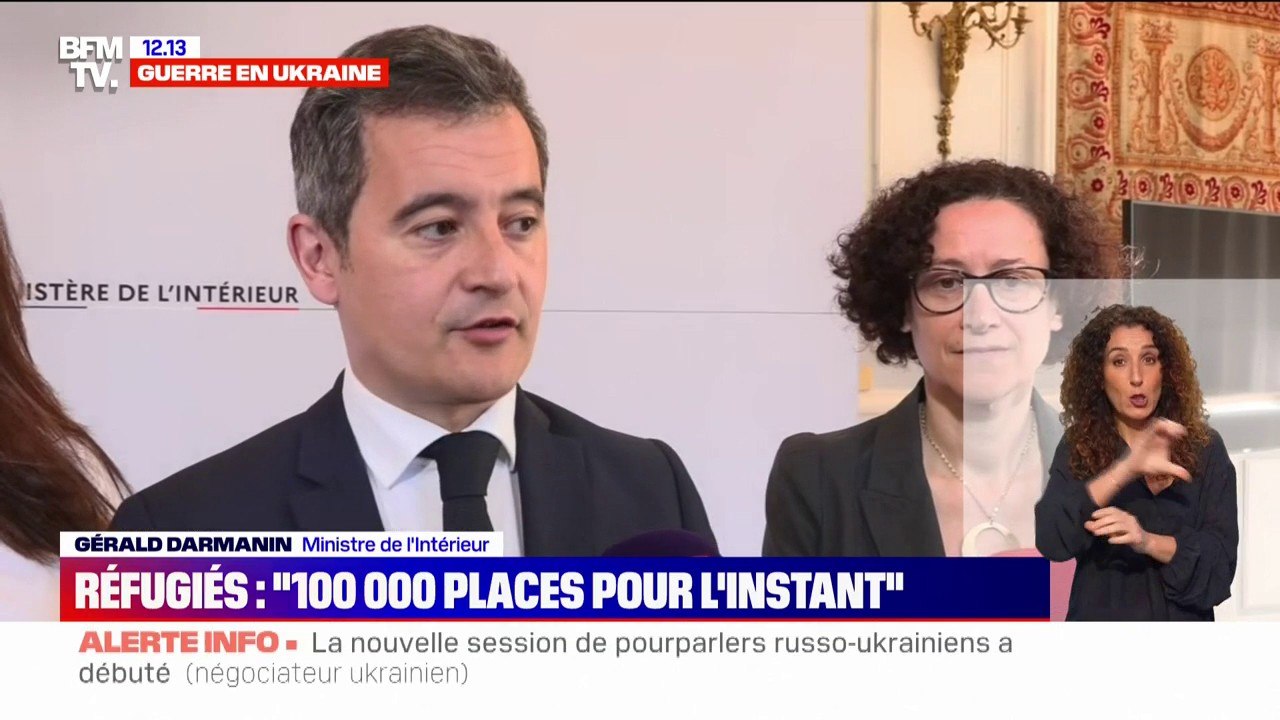 "Jusqu'à 100.000 personnes, et plus si nécessaire": Gérald Darmanin s'exprime sur l'accueil des réfugiés ukrainiens en France
