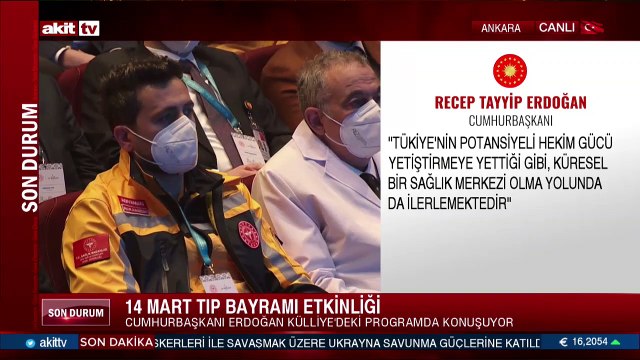 Cumhurbaşkanı Erdoğan'ın 14 Mart Tıp Bayramı etkinliğinde konuştu