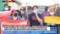 ¡Protesta! Vecinos de varias colonias exigen agua potable a inmediaciones de Toncontín