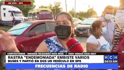 ¡DESASTRE! Rastra “endemoniada” embiste varios buses y “parte en dos” un pickup en SPS