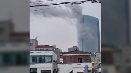 제주 최고층 드림타워 냉각탑 화재 발생...인명피해 없어 / YTN