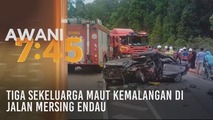 Tiga sekeluarga maut kemalangan di Jalan Mersing Endau