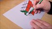 3D Drawing Floating Rubik-s Cube - How to Draw 3D Rubik-s Cube - Trick Art on Paper
