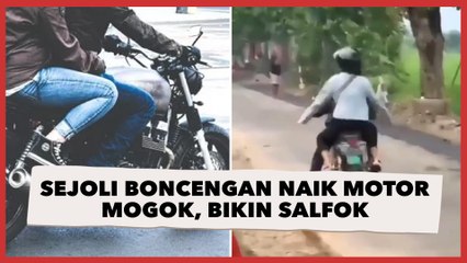 Viral Sejoli Boncengan Naik Motor Mogok, Aksi Cewek Bikin Warganet Salfok: Mendayung Angin