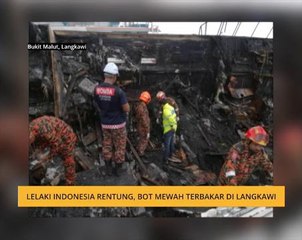 Lelaki Indonesia rentung, bot mewah terbakar di Bukit Malut