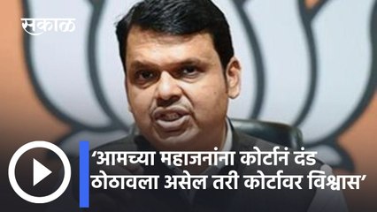 Fadnavis On Mahajan: ‘आमच्या महाजनांना कोर्टानं दंड ठोठावला असेल तरी कोर्टावर विश्वास’