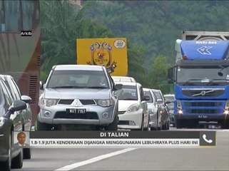 1.8-1.9 juta kenderaan dijangka menggunakan Lebuhraya Plus hari ini