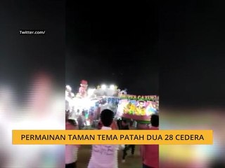Permainan taman tema patah dua 28 cedera