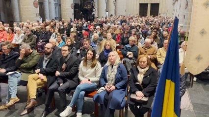 Messe en soutien à la population ukrainienne à la cathédrale Saint-Michel et Sainte-Gudule à Bruxelles