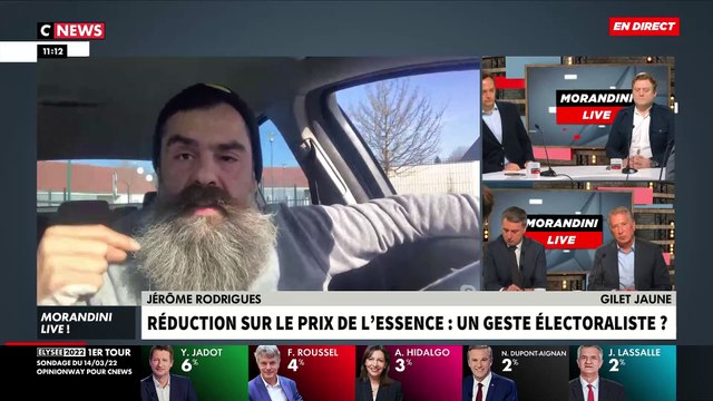 Le gilet jaune Jérôme Rodrigues réagit dans Morandini Live à la mesure de remise à la pompe: Quand je fais mon plein, je paye des taxes mais où va notre argent ? - VIDEO