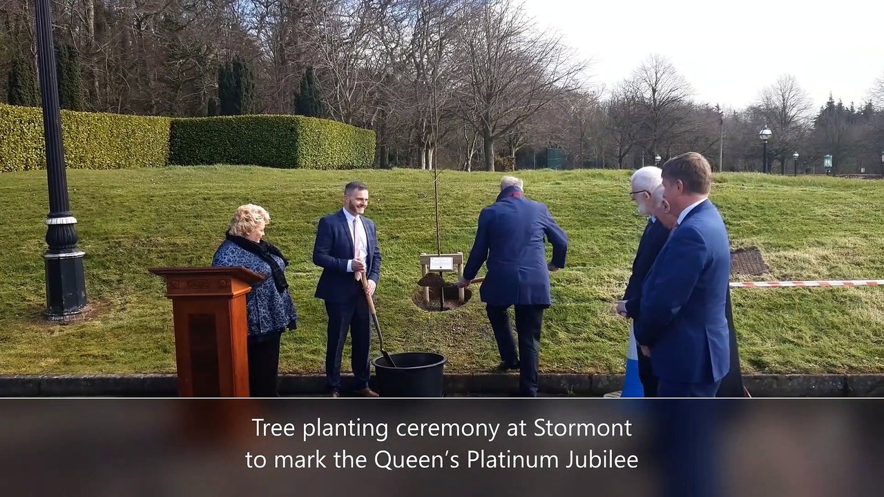 Tree planting for Queen's Platinum Jubilee at Stormont