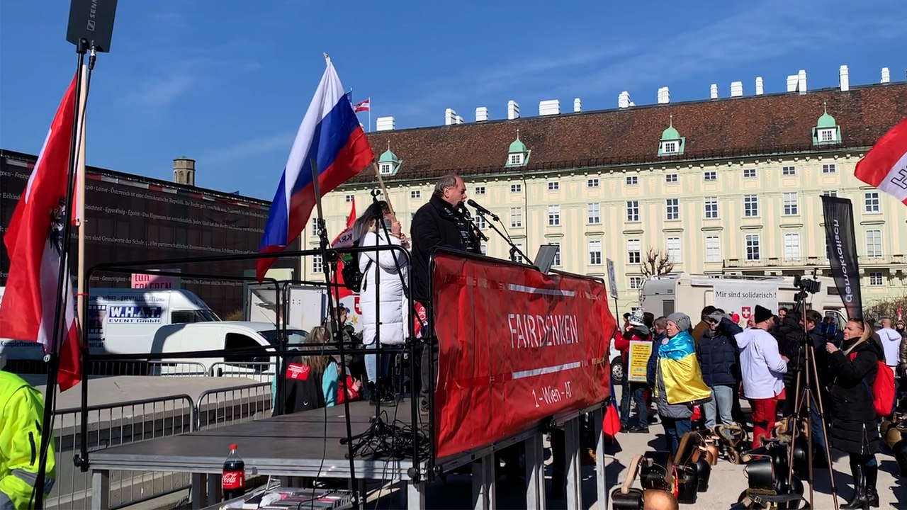 Pro-Russland-Demos in Wien, Belgrad und Damaskus