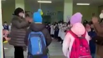 Image of the day: Ukrainian refugee kids get rousing welcome on first day of school in Italy