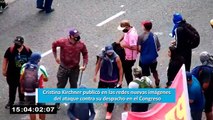 Cristina Kirchner publicó en las redes nuevas imágenes del ataque contra su despacho en el Congreso