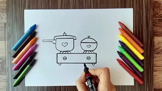 HOW TO DRAW STOVE  | EASY DRAWING | STEP BY STEP DRAWING FOR KIDS | EASY ART