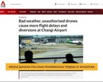 Dron jejaskan puluhan penerbangan di Singapura