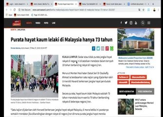 #Bualan 28 Mac: Purata hayat kaum lelaki di malaysia hanya 73 tahun