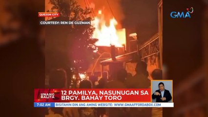12 pamilya, nasunugan sa Brgy. Bahay Toro sa QC | UB