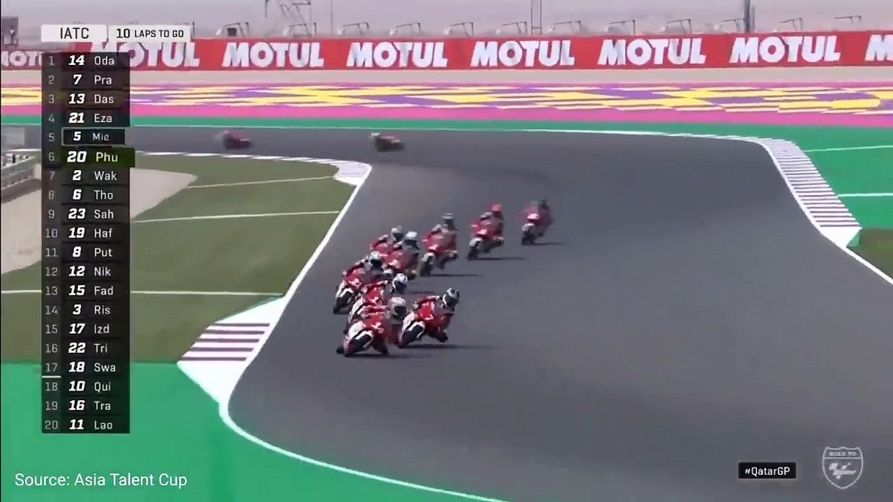 AKSI Pembalap INDONESIA Veda Ega Pratama podium 3 - Highlits Asia Talent Cup Qatar 2022 Race 2