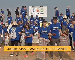 4000kg sisa plastik dikutip di pantai
