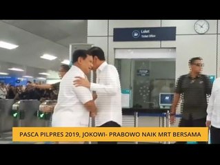 Pasca Pilpres 2019,  Joko Widodo - Prabowo Subinto naik MRT bersama
