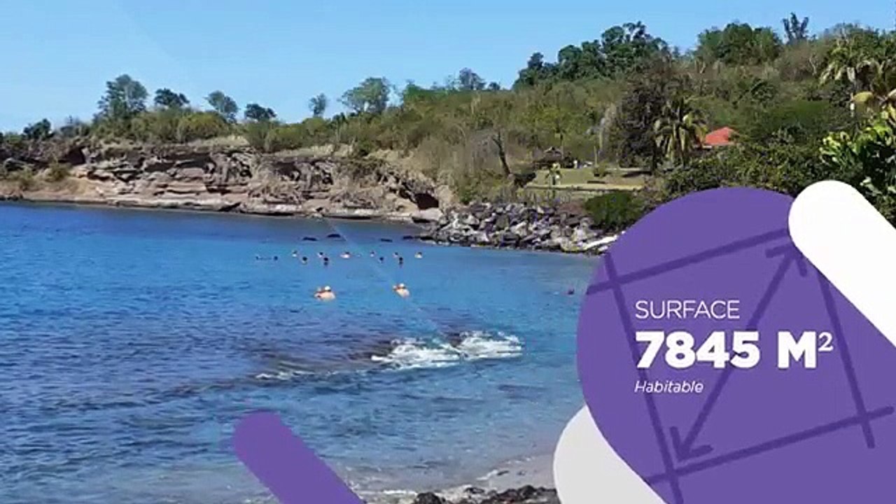 Terrain de 7845 m2 accès direct sur plage à Bouillante