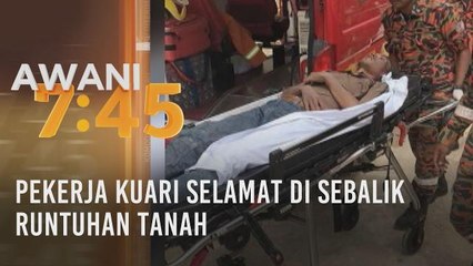 Pekerja kuari  selamat di sebalik runtuhan tanah