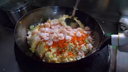 Egg fried rice and truffle oil spicy red pepper jjajangmyeon