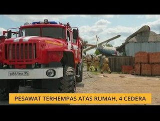 Pesawat terhempas atas rumah, 4 cedera