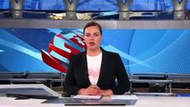 Rus televizyonunda canlı yayında savaş karşıtı pankart açan editör gözaltına alındı