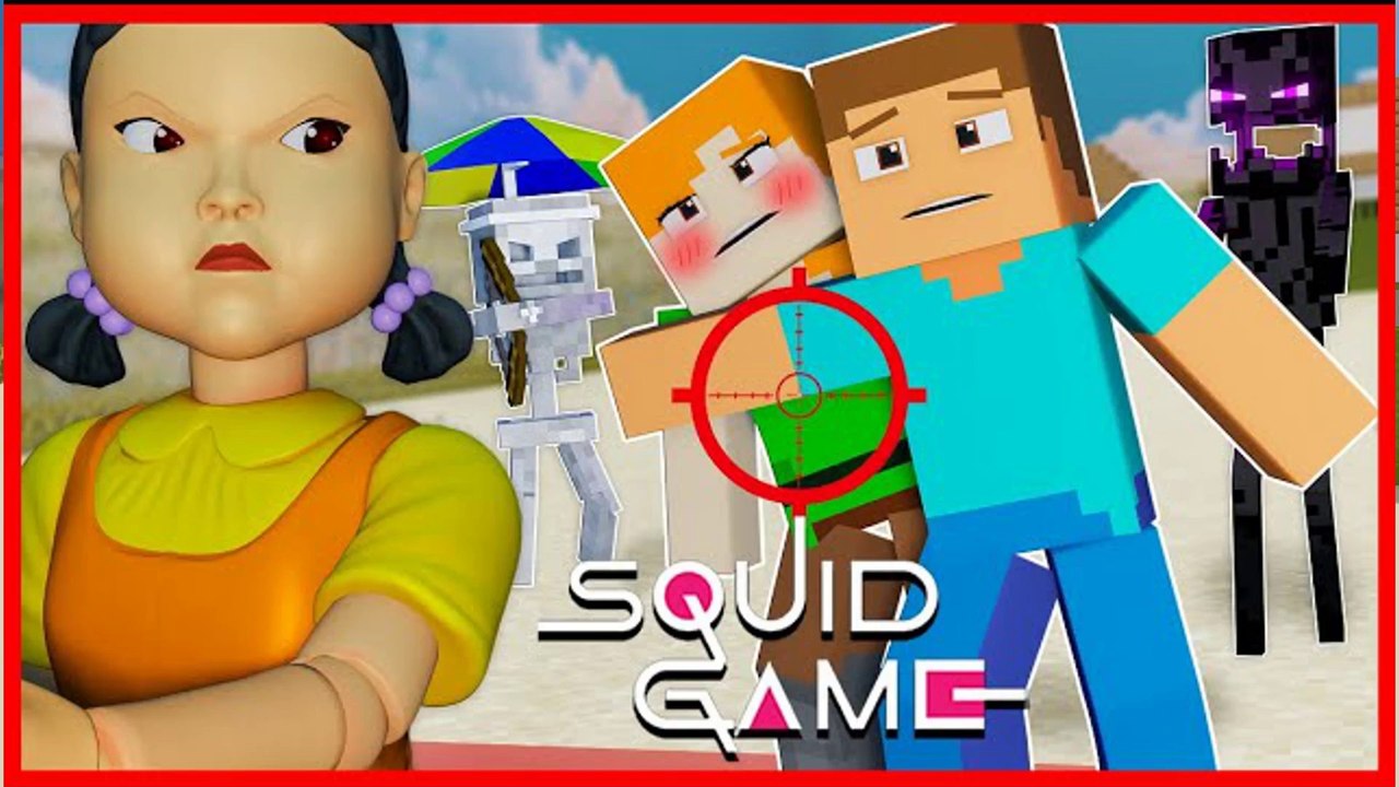 SQUID GAME - Green Light, Red Light Challenge   Minecraft Animation #2