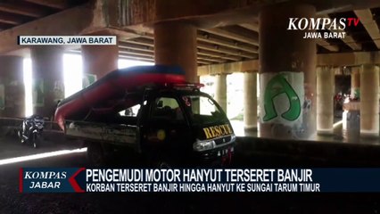 Nekat Terobos Banjir, Pengemudi Motor Hanyut