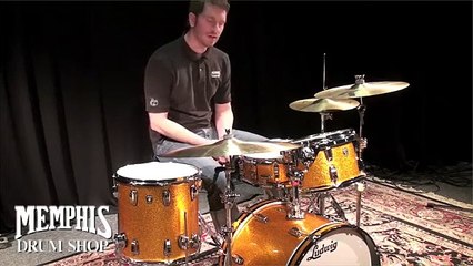 Download Video: Ludwig 3-Piece Classic Orange Sparkle Maple Drum Set and a Matching 5x14 Maple Wood Snare Drum (12'' Rack Tom, 14'' Floor Tom and a 20'' Bass Drum) [Memphis Drum Shop]