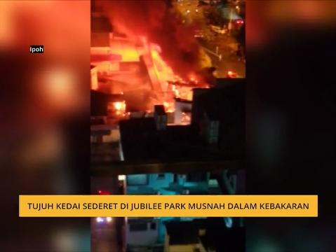 Tujuh kedai sederet di Jubilee Park musnah dalam kebakaran