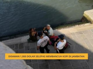 Disaman 1,000 dolar selepas membancuh kopi di jambatan