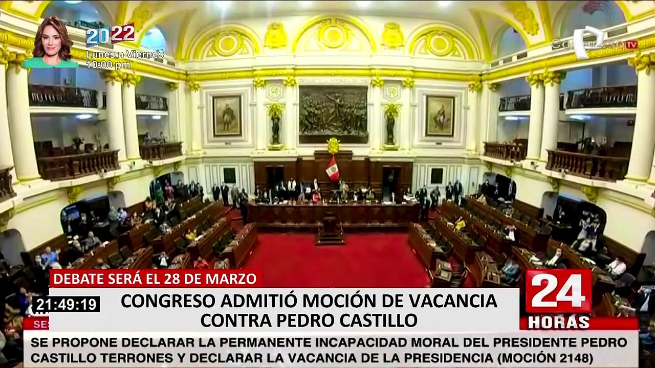 Moción de vacancia: Pedro Castillo deberá presentarse el 28 de marzo ante el pleno del Congreso