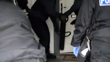 Footage of police raids in Sheffield and Chesterfield as five people are arrested