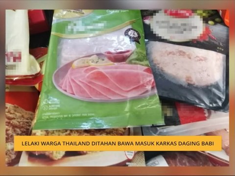 Lelaki warga Thailand ditahan bawa masuk karkas daging babi