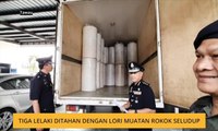 Tiga lelaki ditahan dengan lori muatan rokok seludup