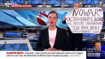 L'intervention de Marina Ovsyannikova lors du JT de la première chaîne russe, très regardé : elle a manifesté son opposition à la guerre en Ukraine.