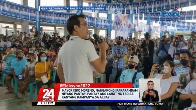 Mayor Isko Moreno, nangakong ipararamdam niyang pantay-pantay ang lahat ng tao sa kanyang kampanya sa Albay | 24 Oras