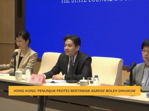 Hong Kong: Penunjuk protes bertindak agresif boleh dihukum