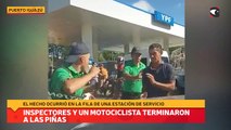 Inspectores y un motociclista terminaron a las piñas