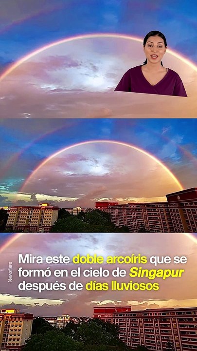 Doble arcoíris en Singapur