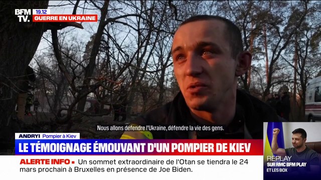 Des gens meurent, et le pire, c'est que des enfants meurent. Ils n'ont pas vécu leur vie et ils ont déjà vu ça : le témoignage émouvant d'un pompier de Kiev