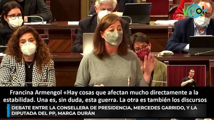 Debate entre la consellera de Presidencia, Mercedes Garrido, y la diputada del PP, Marga Durán
