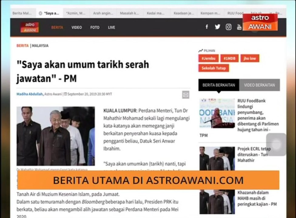 AWANI Pagi: Tumpuan berita utama 21 Sept di astroawani.com
