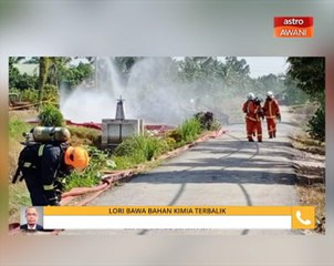 Lori bawa bahan kimia terbalik